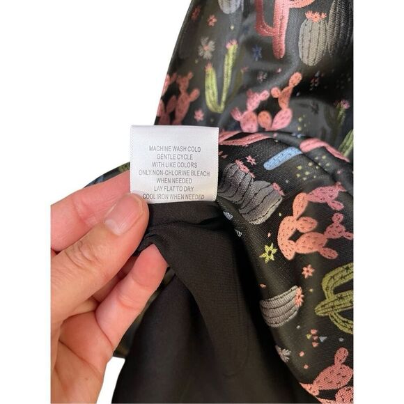 ModCloth Cactus Jacquard Fit & Flare Mini Dress Pockets Women’s 4 Pastels Black - Picture 11 of 16
